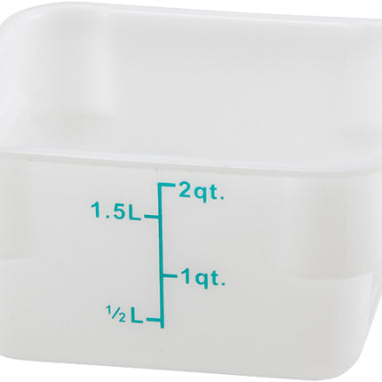 Winco PESC-2 2 Qt. White Square Food Storage Container