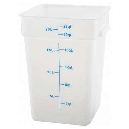 Winco PESC-22 22 Qt. White Square Food Storage Container