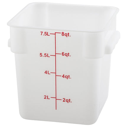 Winco PESC-8 8 Qt. White Square Food Storage Container