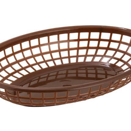 Winco PFB-10B 9 1/2" Brown Premium Oval Fast Food Basket