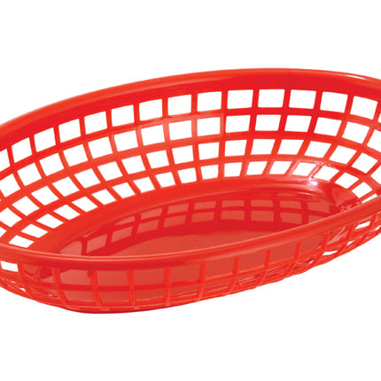 Winco PFB-10R 9 1/2" Red Premium Oval Fast Food Basket