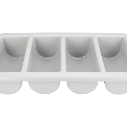 Winco PL-4B 4 Compartment Gray Flatware Box