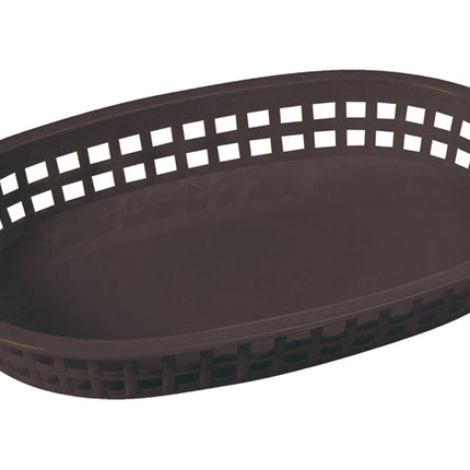 Winco PLB-K 10 Black Oval Plastic Fast Food Basket