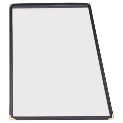 Winco PMC-14K 8 1/2" x 14" Black Single Fold Menu Cover