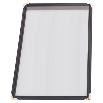 Winco PMC-5K 5 " x 8" Black Single Fold Menu Cover