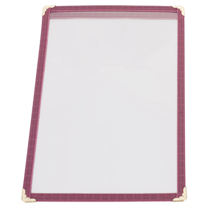 Winco PMC-5U 5" x 8" Burgundy Single Fold Menu Cover