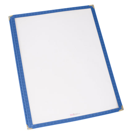 Winco PMC-9B 9 5/16" x 12 1/8" Blue Single Fold Menu Cover