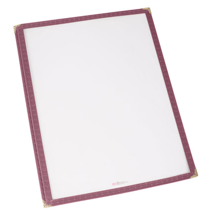 Winco PMC-9U 9 5/16" x 12 1/8" Burgundy Single Fold Menu Cover