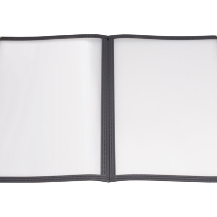 Winco PMCD-14K 8 1/2" x 14" Black Double Fold Menu Cover