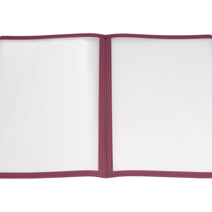 Winco PMCD-14U 8 1/2" x 14" Burgundy Double Fold Menu Cover