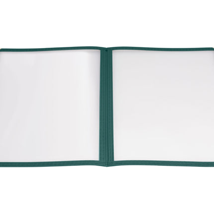 Winco PMCD-9G 9 1/2" x 12" Green Double Fold Menu Cover