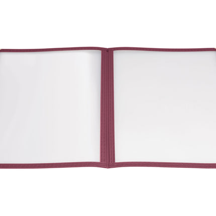 Winco PMCD-9U 9 1/2" x 12" Burgundy Double Fold Menu Cover