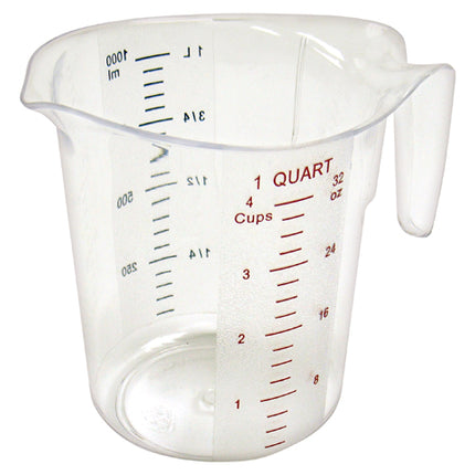 Winco PMCP-100 1 Quart Clear Polycarbonate Measuring Cup