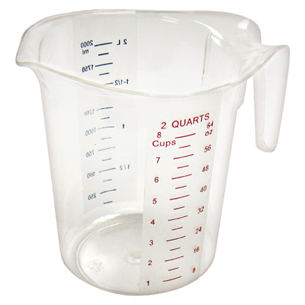 Winco PMCP-200 2 Quart Clear Polycarbonate Measuring Cup