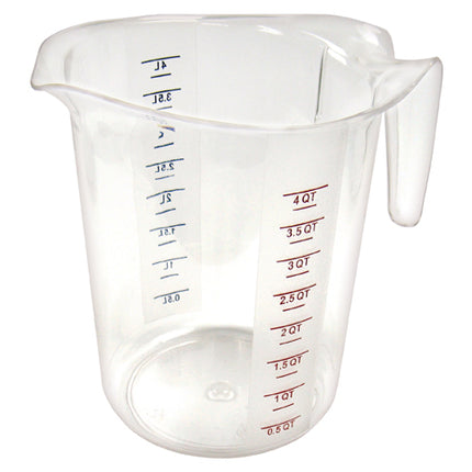 Winco PMCP-400 4 Quart Clear Polycarbonate Measuring Cup