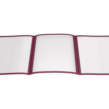 Winco PMCT-9U 9 1/2" x 12" Burgundy Triple Fold Menu Cover