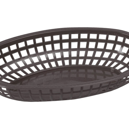 Winco POB-K 10 1/4" Black Premium Oval Fast Food Basket