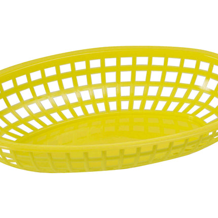 Winco POB-Y 10 1/4" Yellow Premium Oval Fast Food Basket