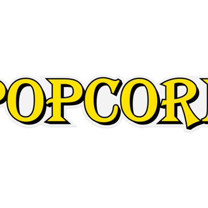 Winco POP-8RC-D Decal "POPCORN" Gold Font/White Background