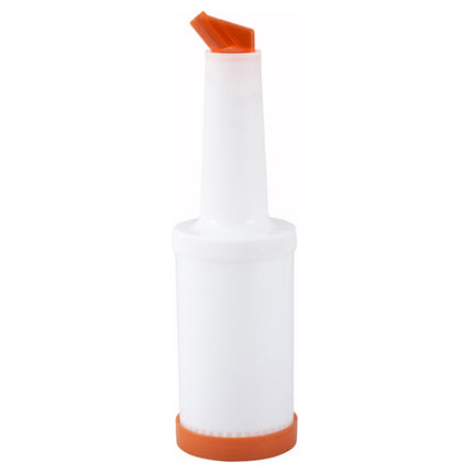 Winco PPB-1O 1 Qt. Pour Bottle with Orange Spout and Cap