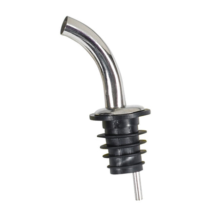 Winco PPM-4G Angled Stainless Steel Liquor Speed Pourer - 12/Pack