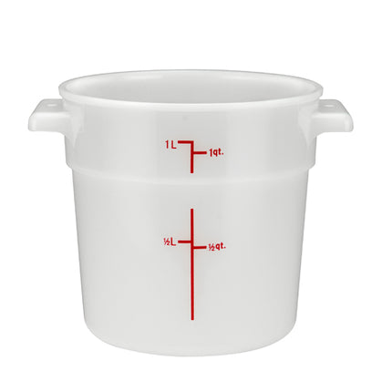 Winco PPRC-1W 1 Qt. White Food Storage Container