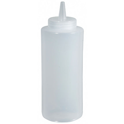 Winco PSB-08C 8 oz. Clear Squeeze Bottle - 6/Pack