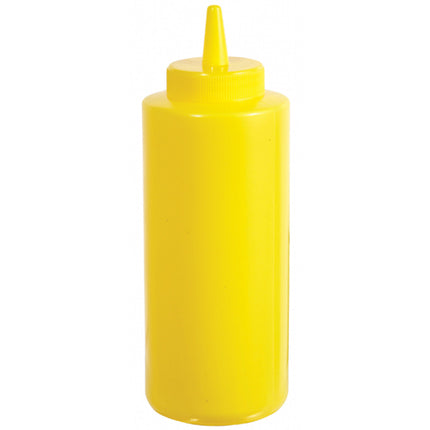 Winco PSB-08Y 8 oz. Yellow Squeeze Bottle - 6/Pack