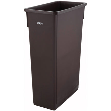 Winco PTC-23B Brown Slender Trash Can - 23 Gallon