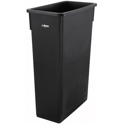 Winco PTC-23K Black Slender Trash Can - 23 Gallon