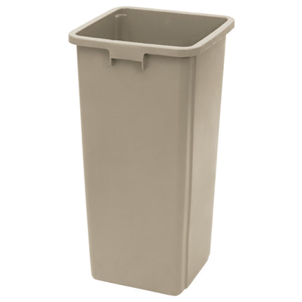 Winco PTCS-23BE Beige Plastic Square Trash Can - 23 Gallon