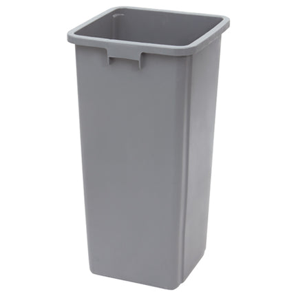 Winco PTCS-23G Gray Plastic Square Trash Can - 23 Gallon