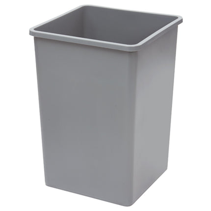 Winco PTCS-35G Gray Plastic Square Trash Can - 35 Gallon