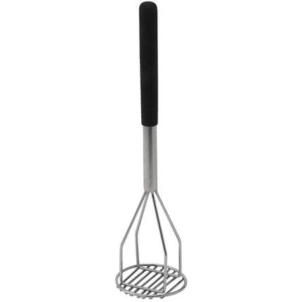 Winco PTMP-18R Chrome Plated 18" Round Faced Potato Masher with Soft Grip Handle