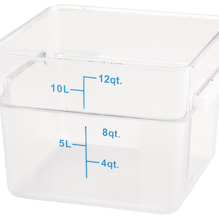 Winco PTSC-12 12 Qt. Polypropylene Square Food Storage Container