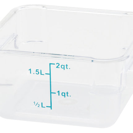 Winco PTSC-2 2 Qt. Polypropylene Square Food Storage Container