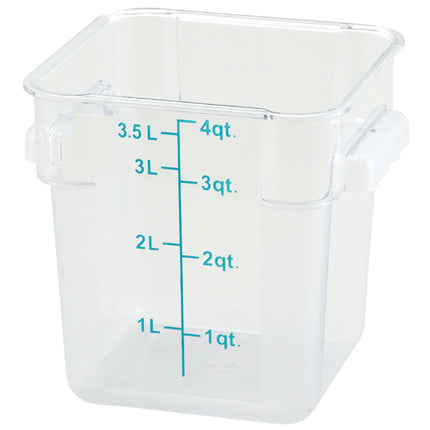 Winco PTSC-4 4 Qt. Polypropylene Square Food Storage Container