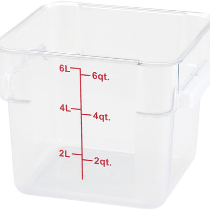 Winco PTSC-6 6 Qt. Polypropylene Square Food Storage Container