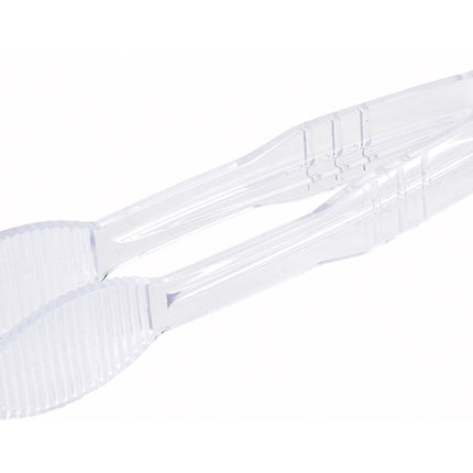 Winco PUTF-6C Clear 6" Flat Grip Surface Polycarbonate Utility/Serving Tongs