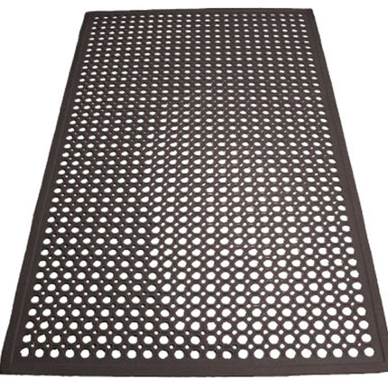 Winco RBM-35K Black Rubber Floor Mat - 3 x 5