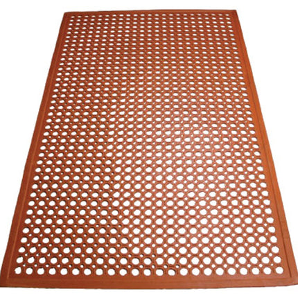 Winco RBM-35R Red Rubber Floor Mat - 3 x 5