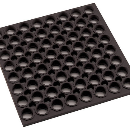 Winco RBMH-35K Black Anti Fatigue Rubber Floor Mat with Straight Edges - 3 x 5