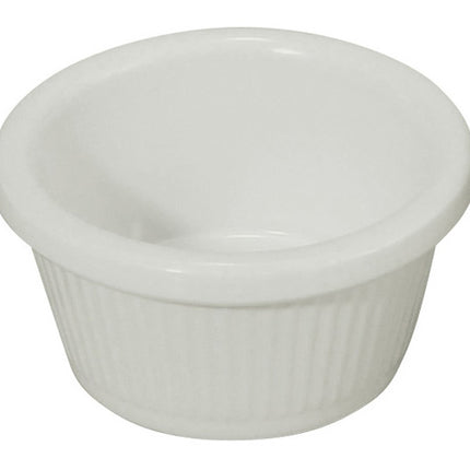 Winco RFM-2W 2 Oz. Fluted White Melamine Ramekin - 12/Pack