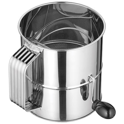 Winco RFS-8 8 Cup Stainless Steel Rotary Flour Sifter