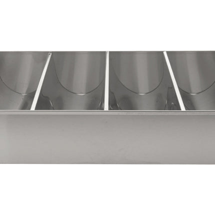 Winco SCB-4 4 Compartment Stainless Steel Flatware Box