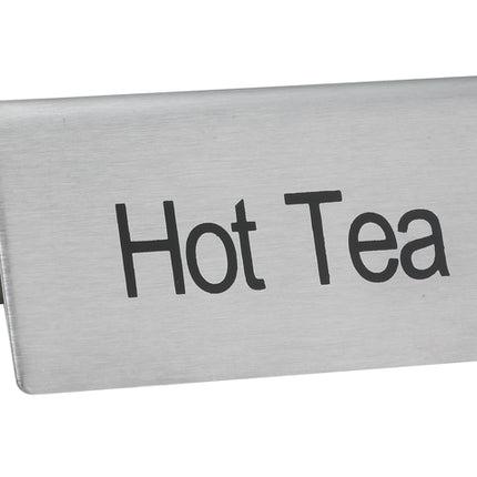 Winco SGN-101 Stainless Steel "Hot Tea" Table Tent Sign