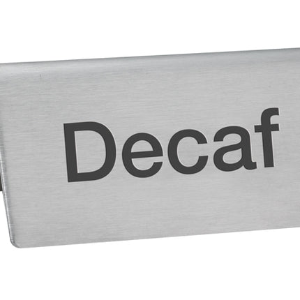 Winco SGN-102 Stainless Steel "Decaf" Table Tent Sign