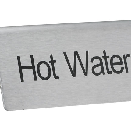 Winco SGN-104 Stainless Steel "Hot Water" Table Tent Sign