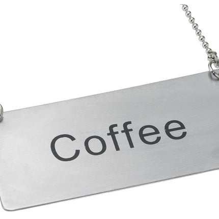 Winco SGN-203 Stainless Steel "Coffee" Chain Sign