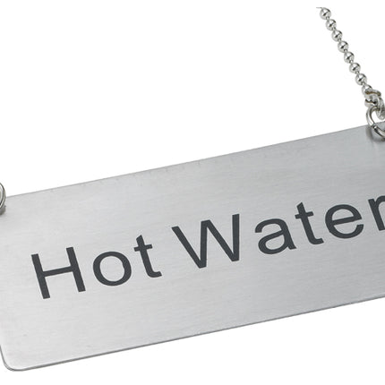 Winco SGN-204 Stainless Steel "Hot Water" Chain Sign